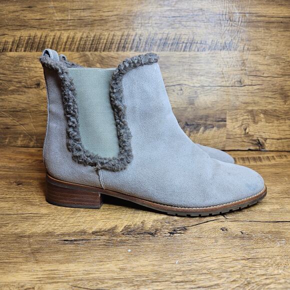 Talbots Leather Shearling Trim Chelsea slip on ankle bootie sz 9 - Picture 10 of 10